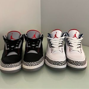 Jordan Retro 3 True Blue & Jordan Retro 3 Black Cement SIZE 8.5